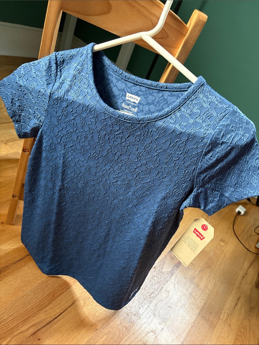 Levi's Blue Textured Short Sleeve Tee